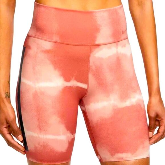 Nike Pants - Nike One Luxe Orange Tie Dyed Tight Fit Mid Rise Biker Shorts Sz XL NWT